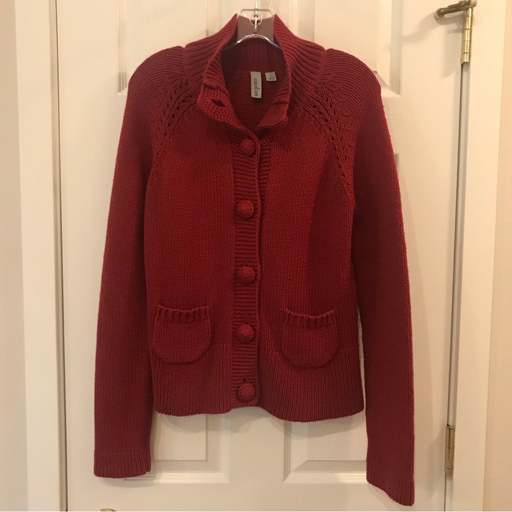 Women’s Nordstrom Caslon Mock Neck Button Front Cardigan
